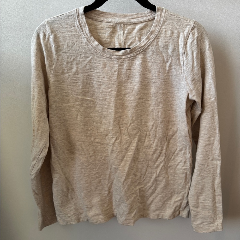 J CREW Girlfriend Tee 100% Cotton | Beige/Cream | Size Medium
